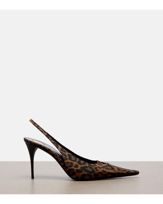 Saint Laurent Brown Babylone Breteuil Slingback Pumps