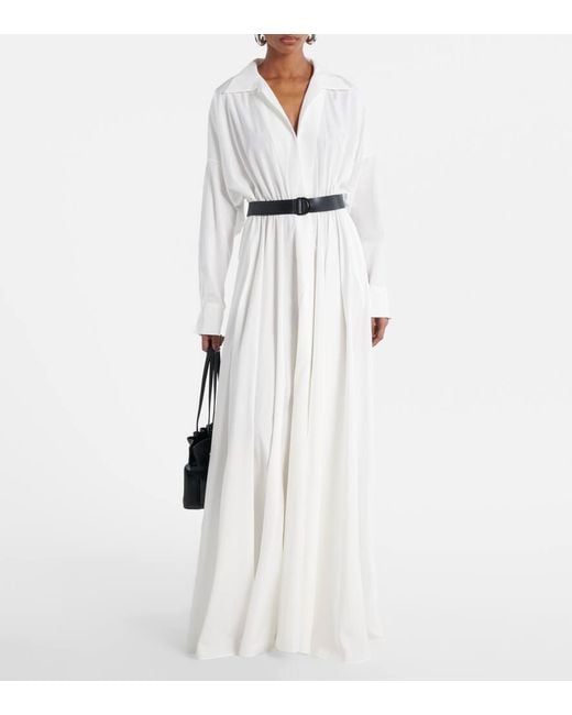 Norma Kamali White Belted Gown