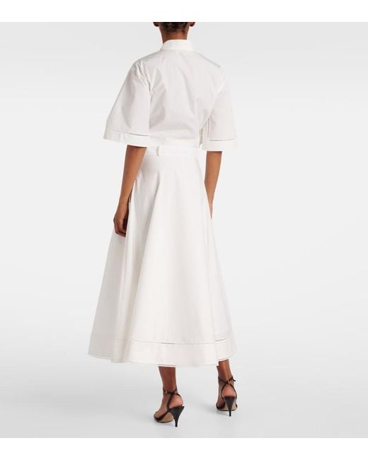 Rohe White Embroidered Cotton Poplin Maxi Skirt