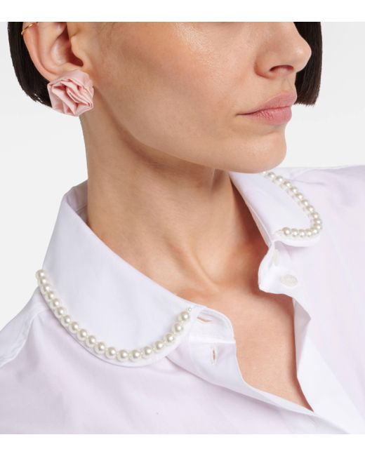 Simone Rocha Pink Rose Earrings
