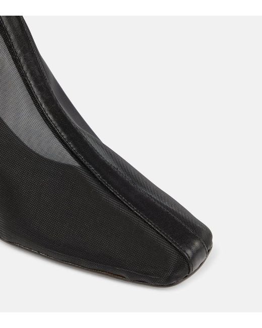 Souliers Martinez Black Ankle Boots Firme 50 aus Mesh mit Leder