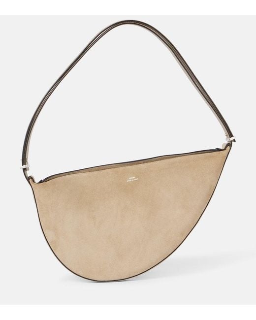 Totême  Natural Schultertasche Aus Veloursleder