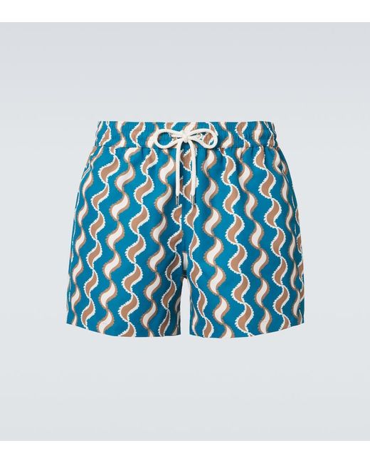 Frescobol Carioca Blue Rio Printed Swim Trunks for men