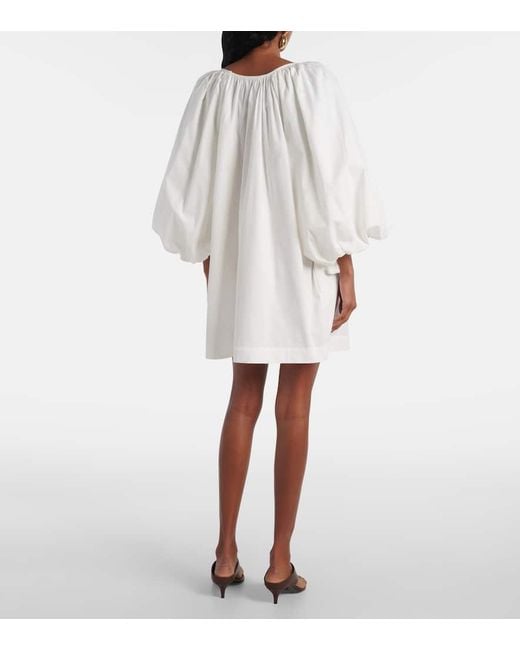 Adriana Degreas White Minikleid Aus Einem Baumwollgemisch