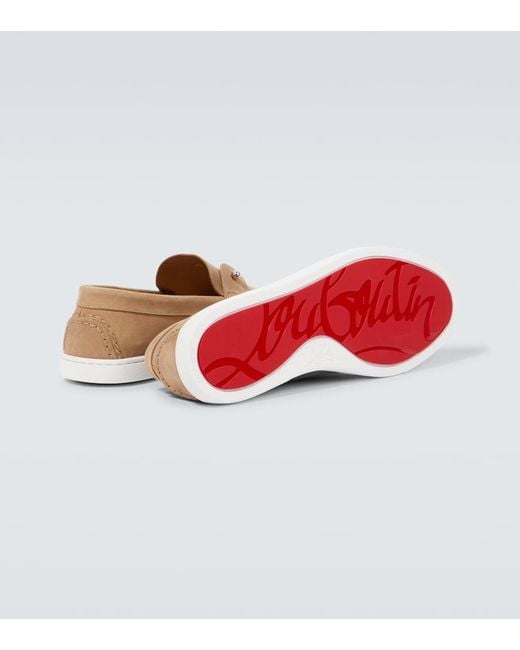 Christian Louboutin White Chambeliboat Leather Slip-On Shoes for men