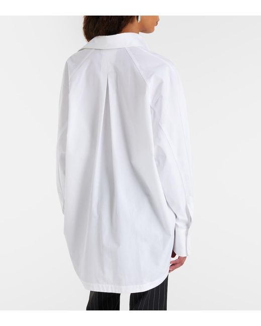 Sportmax White Ovest Oversized Cotton Poplin Shirt