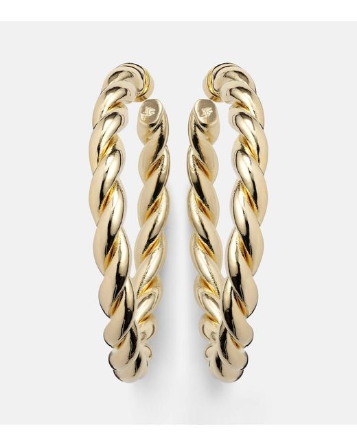 Jennifer Fisher Metallic Twisted 14Kt-Plated Hoop Earrings