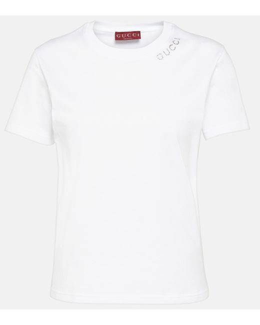 Gucci White Logo Cotton Jersey T-shirt