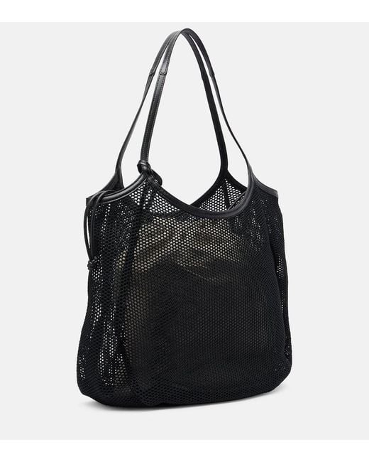 Stella McCartney Black Tote Bag Aus Mesh Und Canvas