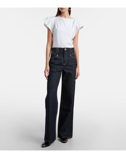 Isabel Marant Blue Lemony Wide-Leg Jeans