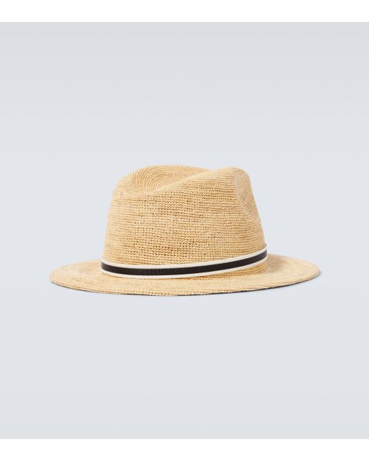 Borsalino White Argentina Crochet Raffia Panama Hat for men