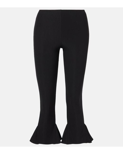 Nensi Dojaka Black Cropped Flared Capri Pants