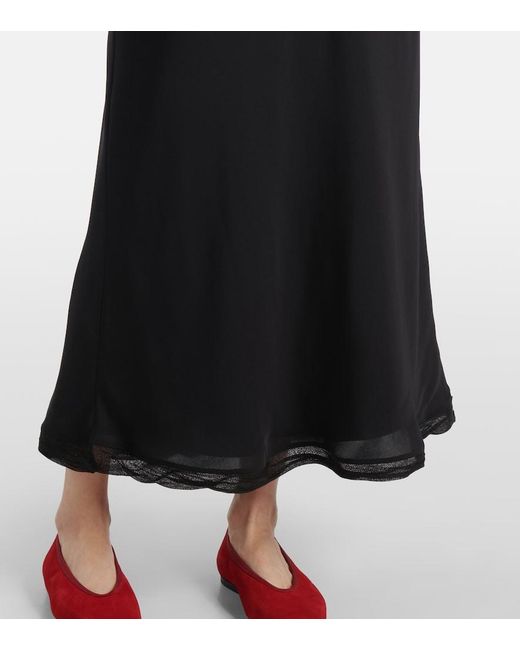 Totême Black Silk Satin Slip Dress