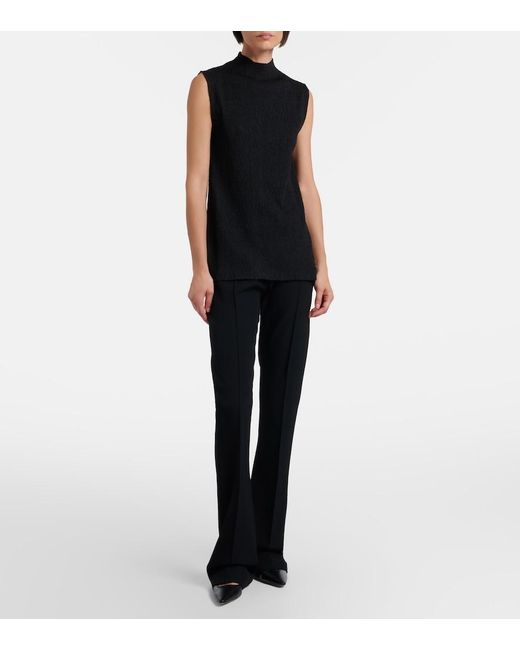The Row Black Oakson Knitted Silk Top