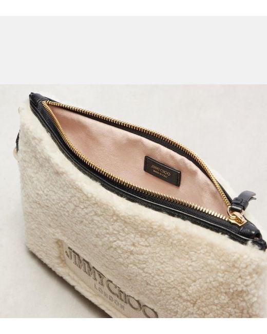 Jimmy Choo Natural Etui Mit Riemen Aus Shearling