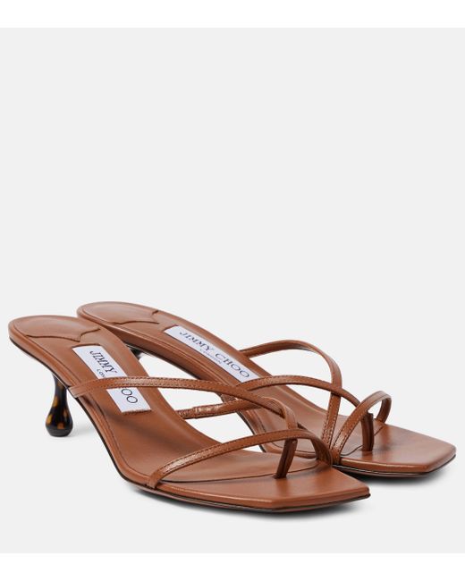 Mules Etana 50 en cuir Jimmy Choo en coloris Brown