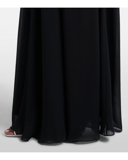 Rebecca Vallance Black Astros Embellished Draped Gown