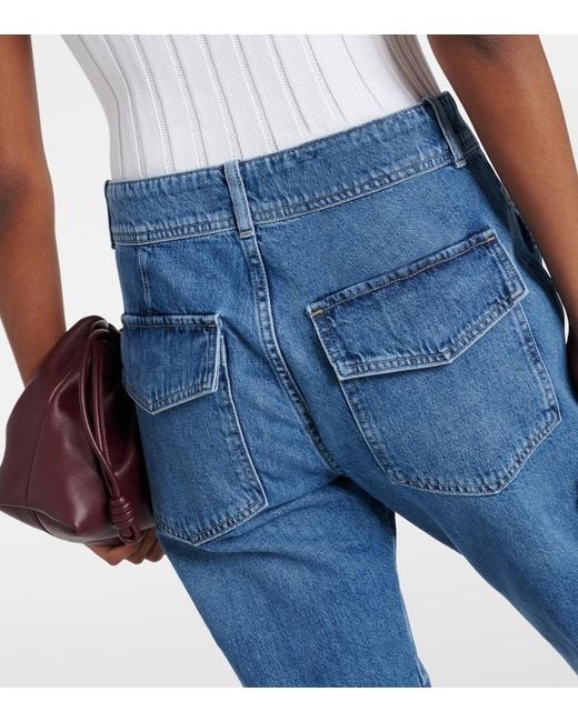 Citizens of Humanity Blue Agni Mid-Rise Twill Tapered Pants
