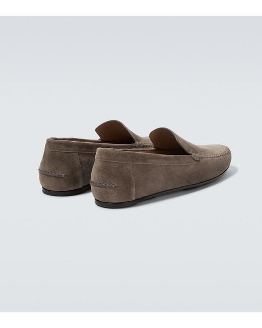 Manolo Blahnik Gray Alder Suede Loafers for men