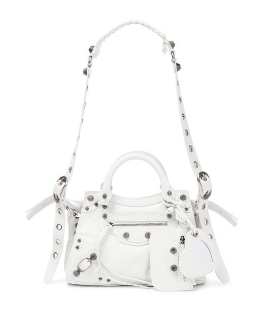 Balenciaga Neo Cagole Xs Leather Tote in White | Lyst UK