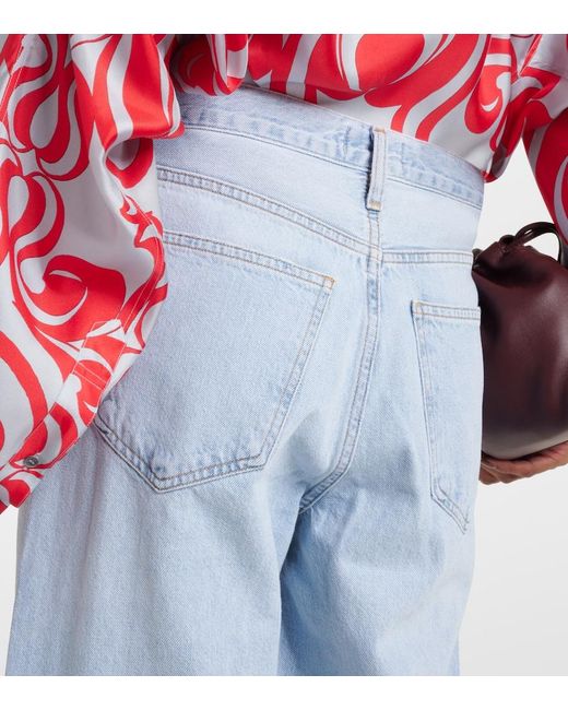 Agolde Blue Low Slung Baggy Wide-Leg Jeans