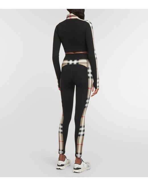 Burberry Black Cropped Checked Stretch-jersey Jacket