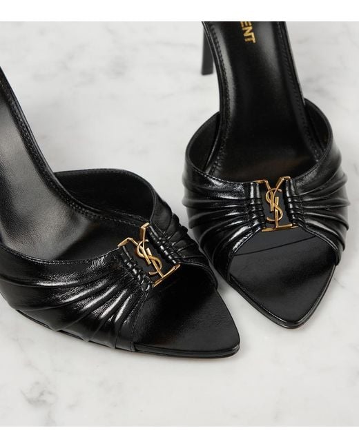 Saint Laurent Black Babylone 90 Leather Mules