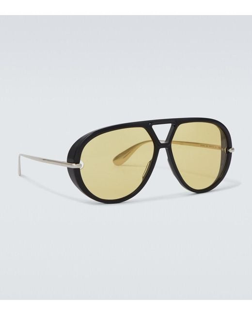 Bottega Veneta Brown Classic Aviator Sunglasses for men