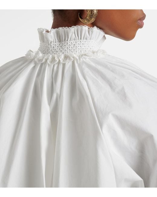 Zimmermann White Alchemy Lace-Trimmed Cotton Poplin Maxi Dress