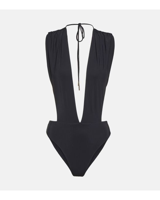 Saint Laurent Black Halterneck Swimsuit