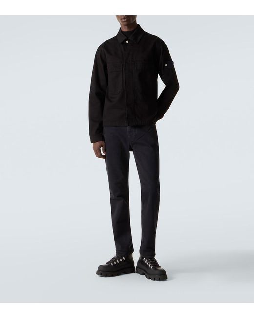 Stone Island Black Compass Denim Overshirt for men