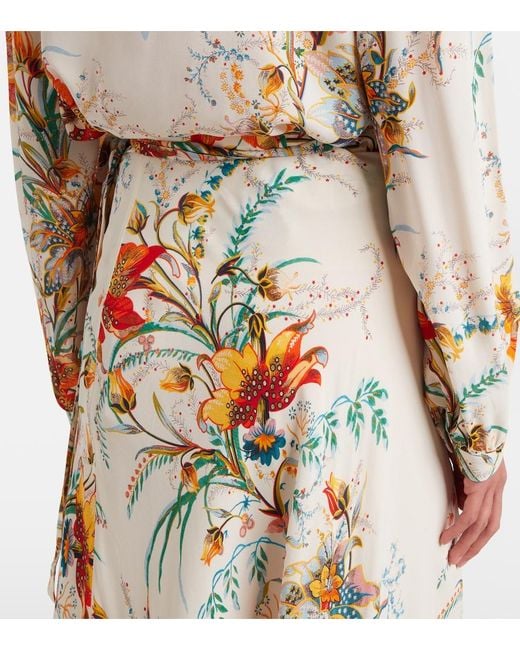 Etro White Floral Wrap Skirt