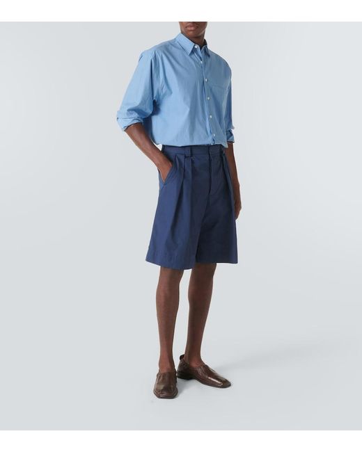 King & Tuckfield Blue Classic Cotton Chino Shorts for men