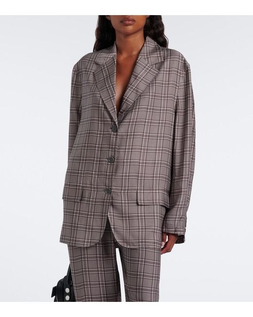 Acne Brown Checked Blazer
