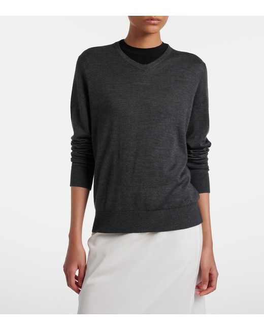 The Row Blue Ondre Cashmere And Silk Sweater