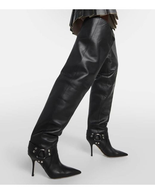 Paris Texas June Leather Over-The-Knee Boots in Black | Lyst