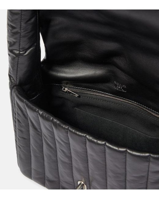 Balenciaga Black Schultertasche Monaco Small aus Leder