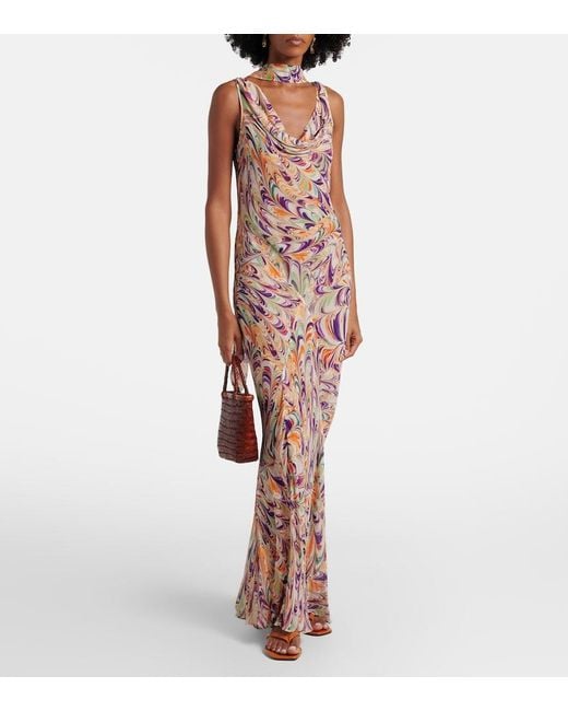 Alexandra Miro White Harper Printed Maxi Dress