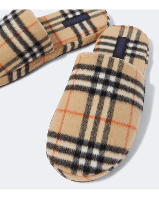 Burberry Slippers Check in Metallic für Herren