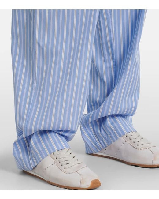 Pantaloni A Gamba Larga di Miu Miu in Blue