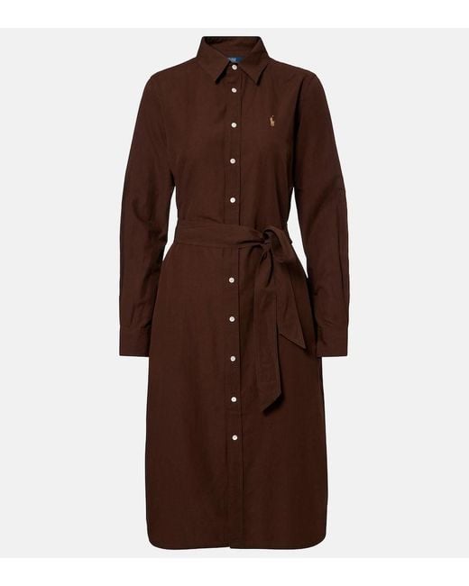 Polo Ralph Lauren Brown Dresses Cotton Linen