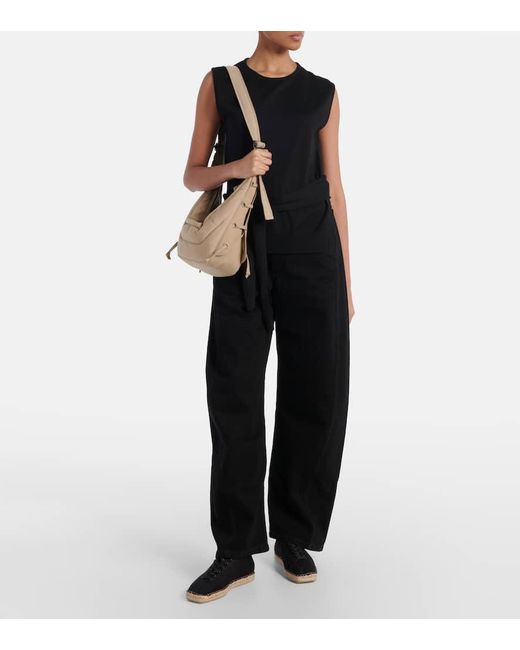 Lemaire Black Linoleum Lace-Up Espadrilles