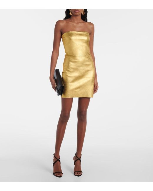 Stouls Natural Amina Metallic Leather Minidress