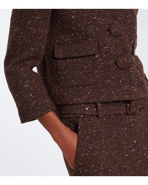 ShuShu/Tong Brown Wool-Blend Cropped Jacket
