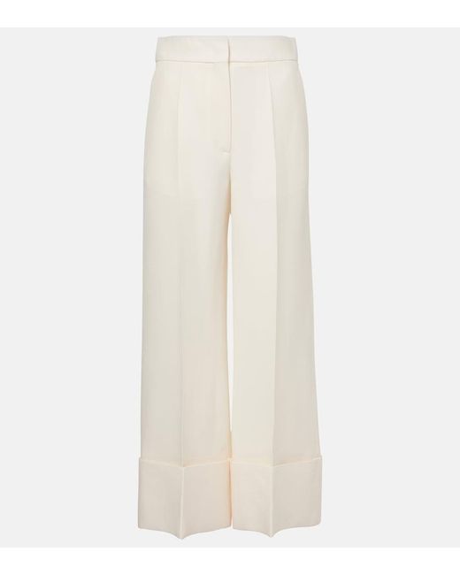 Valentino White Crepe Couture Wide-Leg Pants