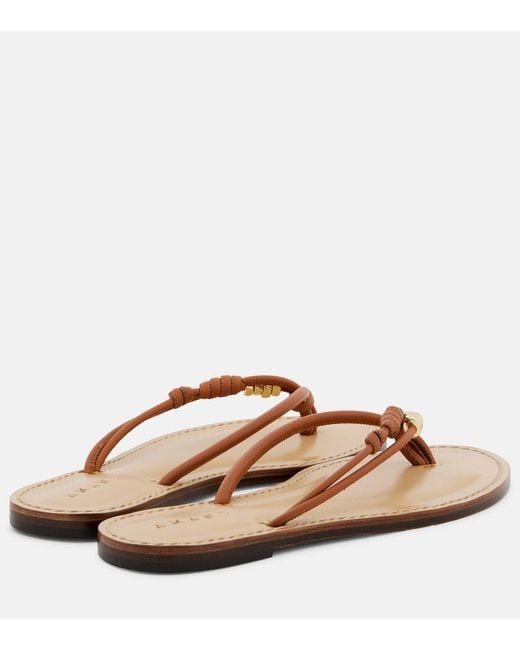 Amanu Brown Kiwayu Leather Thong Sandals
