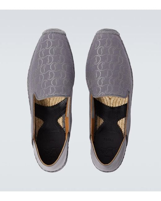Christian Louboutin Espadrilles Espadon Aus Jacquard Mit Leder in Gray für Herren