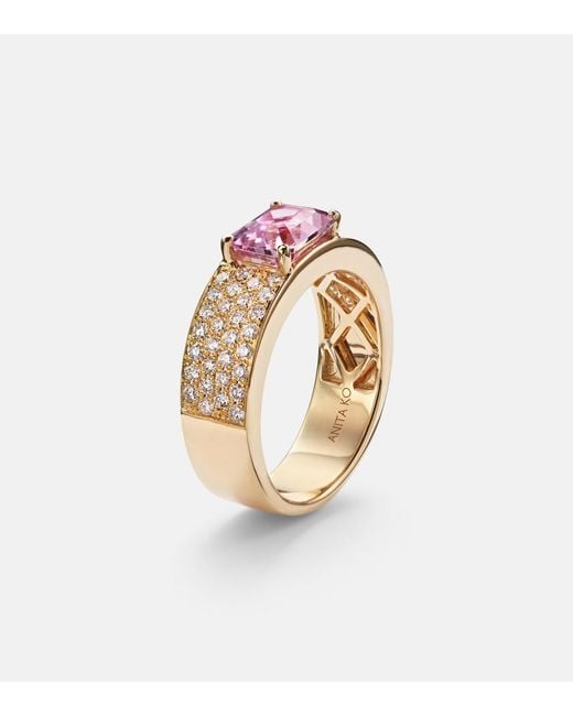Anita Ko White 18Kt Ring With Sapphire And Diamonds