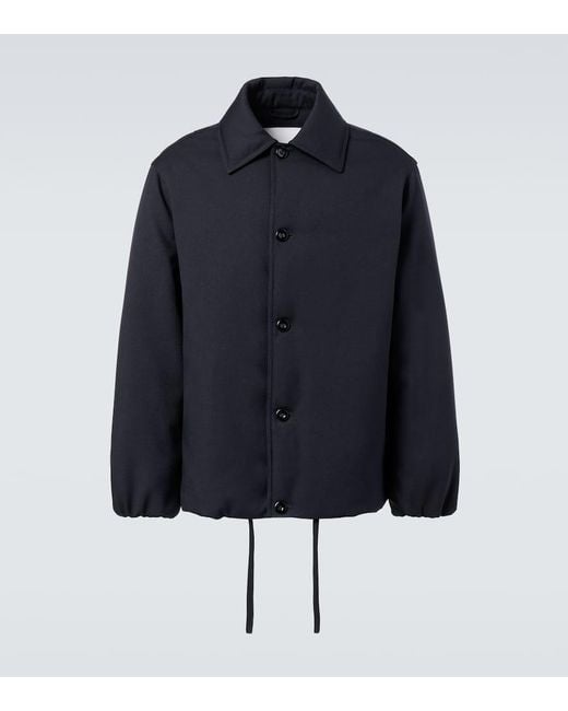 Jil Sander Blue Gathered Down Jacket for men