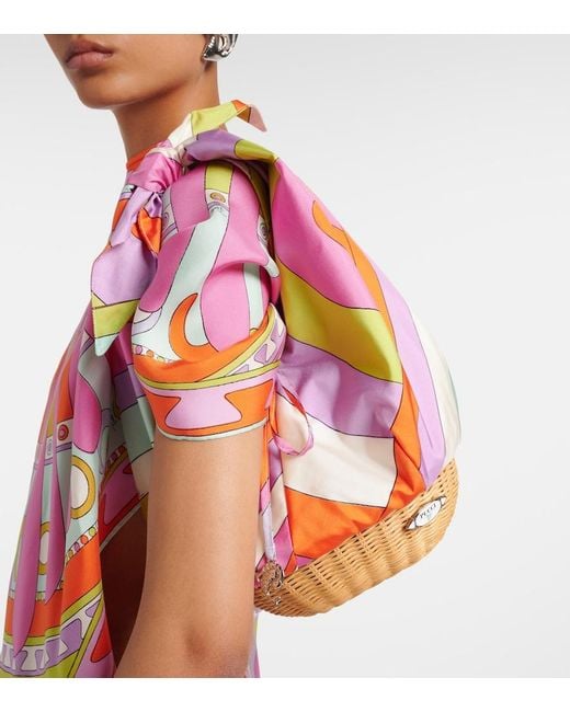 Emilio Pucci Pink Picnic Iride Top-Handle Bag